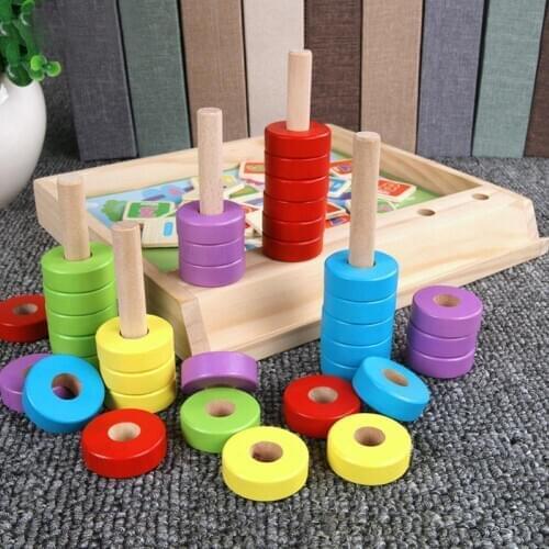 Kids Arithmetic Learning Toss Ring Number Blocks Game Early Education Toy