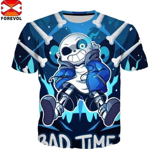 Undertale anime sans tshirt 3d print 2020 Summer t-shirt Fashion for Men Women oversized T Shirt homme Casual hip hop Sweatwear