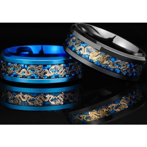 Fashion Dragon Ring Viking Woman For Men Luxury Jewelry Pride Party Blue Black Snake Rings Man Gifts For The New Year