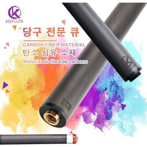 KONLLEN Billiard Carbon Fiber 3 Cushion Carom Cue Stick Shaft Uni-loc Radial Pin 3/8*8 Pin Joint Carbon Billiard Shaft for PERI