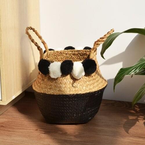 Home Decor Cestas Mimbre Wicker Storage Basket Woven Foldable Rattan Hanging Baskets Garden Decoration Boho Decorative Baskets
