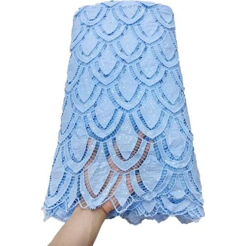 Sequined lace fabric 2020 fashion women cord lace for wedding latest african french guipure lace embroidery high quality 5yards