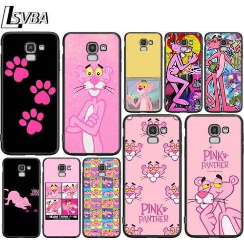 Pink Panther cute for Samsung Galaxy J2 J3 J4 Core J5 J6 J7 J8 Prime duo Plus 2018 2017 2016 Soft Black Phone Cover