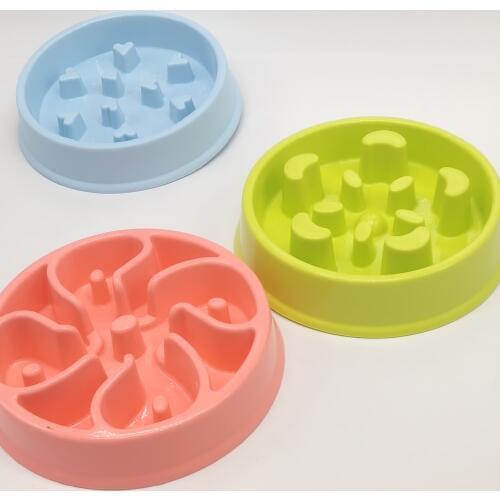 Dog Bowl Slow Feeder Food Health Anti-Swallow Pet Dogs Durable Plastic Pet Cat Dog Drinking Fountain