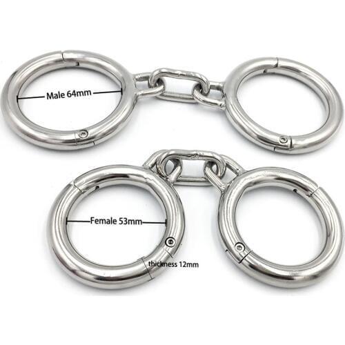 Stainless Steel Ring Hand Cuffs Bondage BDSM Torture Adult Games Slave Fetish Wrist Restraints Handcuffs Sex Toys For Couples