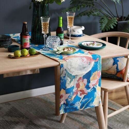 Table Runner Modern European Decorations Home Dining Table Wedding Party Retro Luxury Long Tablecloth Table Runner Cover Towel