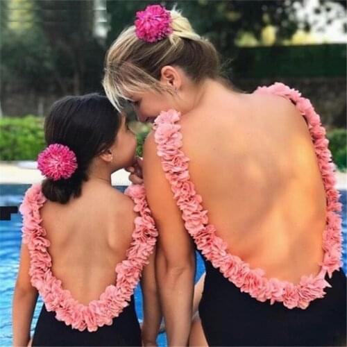 2019 New Swimsuit Mother Daughter Clothes Parent-Child Swimwear Matching Family Outfits Mommy and Me Clothes Beach Towel Dresses