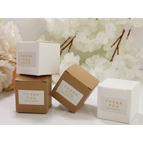 10pcs Small Kraft Cardboard Packing Gift Box Handmade Soap Candy Dragees Wedding Decorations Bonbonniere Event Party Supplies