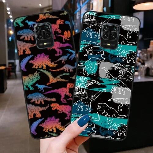 Shockproof Dinosaur Case For Xiaomi Mi 10T Lite 10 Ultra Printed Case For Redmi Note 9S 8T 9 Pro 8 7 Fall Protection Soft Cover