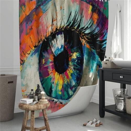 Oil Painting Art Creative Bathroom Decorative Shower Curtains Polyester Waterproof Mildew Bath Anti Peeping 3D Curtains Washable