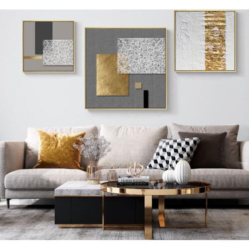 Modern Abstract Gold Luxury Minimalist Posters Nordic Canvas Art Painting Prints Wall Art Pictures for Living Room Home Decor