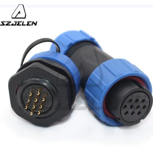 SP2110/SY2112, Waterproof connector 10pin plug and socket, LED power cable connector, industrial equipment connector