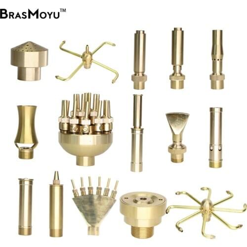 BRASMOYU Brass Fountain Nozzles Sprinklers Garden Pond Rotating Copper Nozzles Head for Outdoor Park Ornaments Water Irrigation