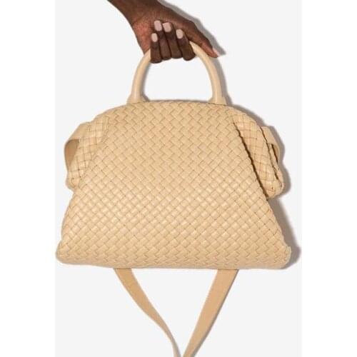 Sheepskin Weave totes bags Casual real leather crossbody bags Ladies shoulder bags with Metal hinge