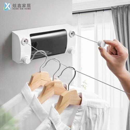 Drying Rack Portable Clothesline Stainless Steel Retractable Clothes Organiser Outdoor Indoor Wall Mounted Home Accessories