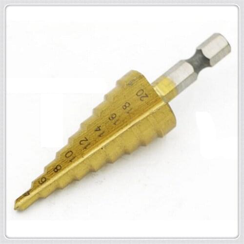 4-32 mm High Speed Steel Wood Drilling Power Tool Hole Cutter Step Cone Drills HSS Titanium Coated Step Drill Bits for Metal