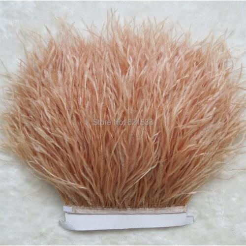 Light Brown Ostrich Fringe,10yards/lot- Ostrich Fringe Trim Feather,5-6inches height,ostrich feather trimming