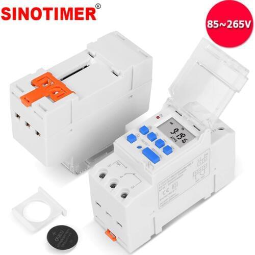 Universal Input 85~265Vac 16A Din Rail Mounted 7 Days Programmable Digital Timer Switch Relay Control with Countdown Function