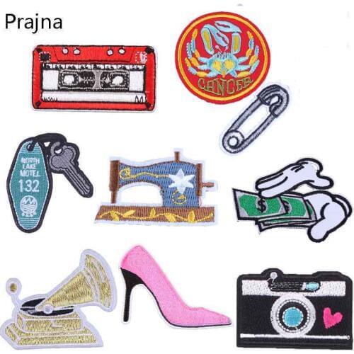 Prajna Embroidered Patches Shoe Patch Retro Money Badges For Iron Apparel Accessories Art And Craft Sets Stripe Sew On Label C