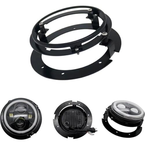 1pcs 5 3/4" 5.75 inch Headlight Bracket Kit Black for Motorcycle for 5.75-Inch LED Headlights