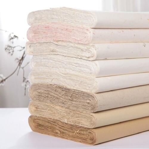 10sheets Raw Xuan Paper Chinese Handmade Calligraphy Painting Yunlong Tea Flower Fiber Rice Paper Rijstpapier 69x138cm