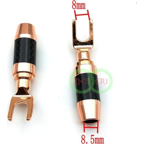 10pcs Copper plating Plated Speaker Spade Plug Banana Plug Screw Type Audio connector