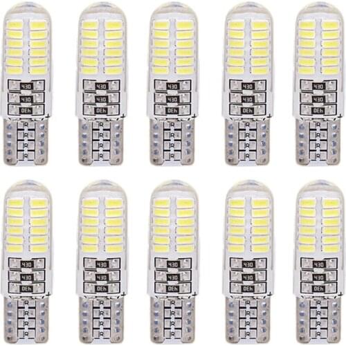 100x T10 194 2825 WY5W W5W 4014 LED Silica Gel Waterproof Wedge Light 501 Silicone Shell Car Reading Dome Lamp Auto Parking Bulb