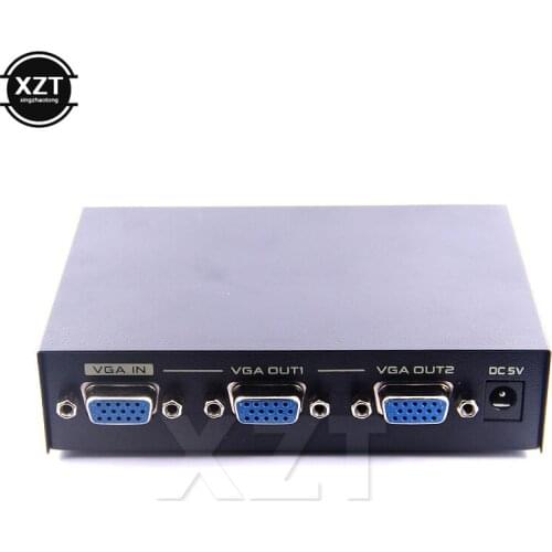 200MHz 2 Port VGA SVGA Hi-Resolution 1 PC 2 Monitor 1 To 2 splitter FOR Monitor