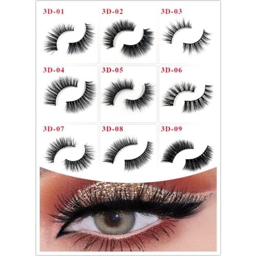 3D42-81 3d Mink Lashes Natural Long False Eyelashes Volume Fake Lashes Makeup Bulk Eyelashes Extension free box Soft False