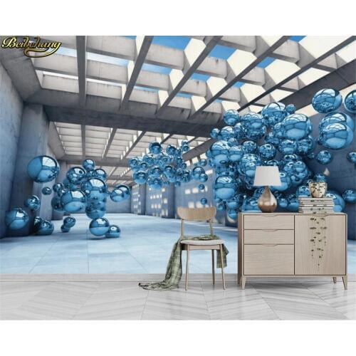 Beibehang Custom wallpaper mural 3D three-dimensional space extension cement brick wall ball tooling background papel de parede