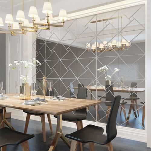 3D Mirror Wall Sticker DIY Square Acrylic Wall Stickers Self-Adhesive Mirror Sticker Mural Room Home Decor pegatinas de pared