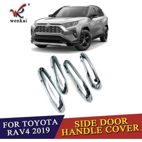 Car ABS Door Handle Decorative Cover Trim 4Pcs/Set Sticker Protector Suitable For Toyota RAV4 2019 2020