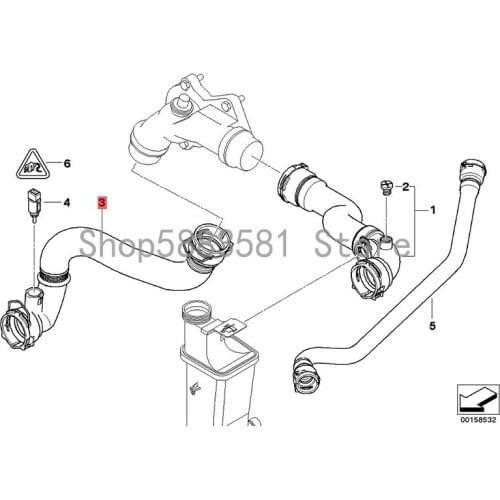 CAR coolant hose bm wE83 X3 2.5I E83 X3 3.0I with water bottle tee water pipe additional water pump radiator hose