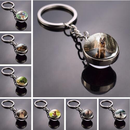 Dog Keychain Lovely Dog Picture Glass Ball Key Chains Animal Keychain Jewelry for Men And Women Dog Lovers Gifts Dropshipping