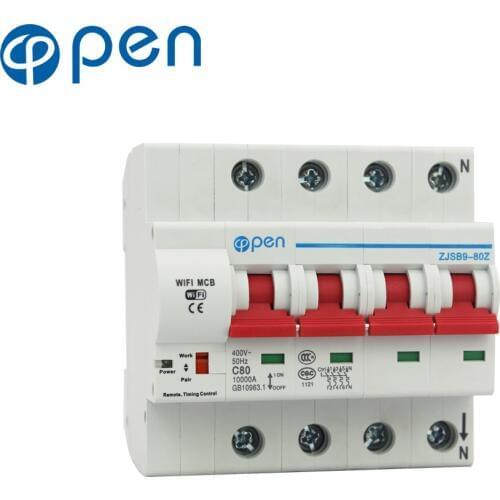 Fast shipping from Germany OPEN 4P 40A Remote Control Wifi Circuit Breaker support alexa and google home for Smart home