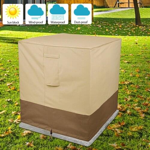 86x86x76cm Square Protective Cover Waterproof Dust for Air Conditioner Durable 420PU Cover Anti-Dust Anti-Snow Cover