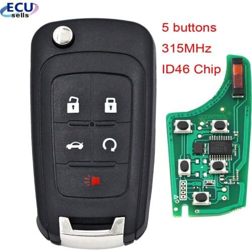 Flip Folding Remote Car Key Fob For Chevrolet Cruze Malibu Aveo Spark Sail orlando Key 315MHz ID46 Chip