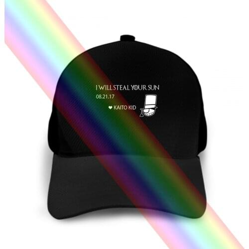 Magic Kaito Kid Case Closed Detective Conan Anime Cap Hat Black Male Size S 3Xl Fashion Cap Hat T Cap Hat Sale 100% Cotton