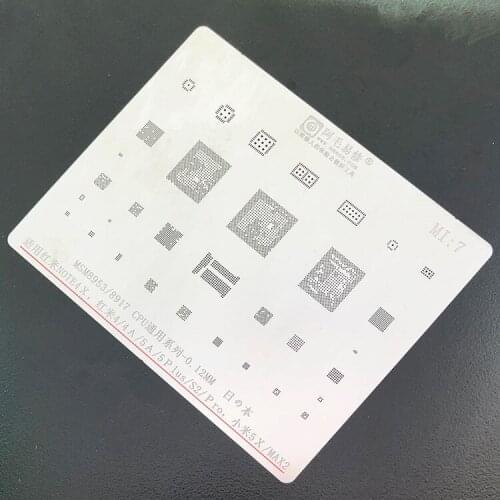 For Redmi 4/4a/5a/5p/s2/pro/note4x Xiaomi 5x/max2 BGA Stencil MSM8953/8917 CPU Reballing IC BGA Solder Template 0.12mm Thickness