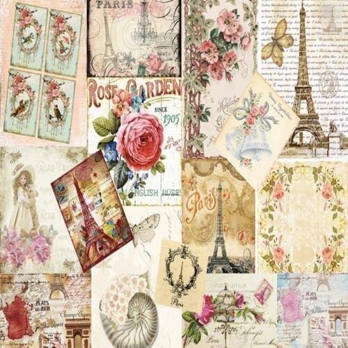 Dropshipping Colomac 3d Custom Wallpaper Abstract European Style Eiffel Tower Flower Wallpaper Floral Wallpapers Papel De Pared