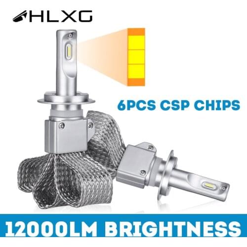 H7 LED Car Bulbs H4 H11 H1 H8 9005 9006 Car Headlights Bulbs Front Fog Lamps HB4 HB3 motorcycle lampara led Fanless 12000LM
