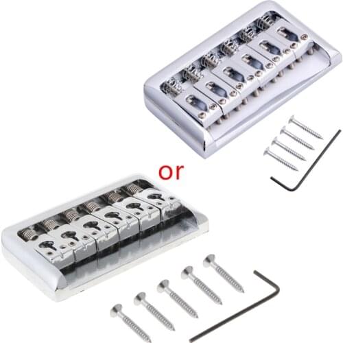 Chrome Electric Guitar Hardtail Top Load Bridge 6 String Fixed Hard Tail Parts 62KF
