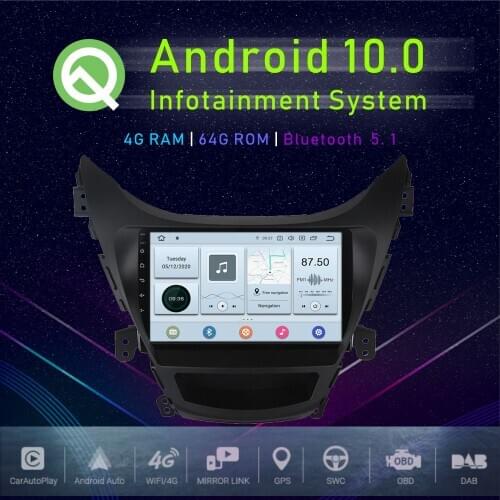 JSTMAX 9" Android 10.0 Car GPS Player For Hyundai Elantra 2016 2017 Multimedia Radio Player