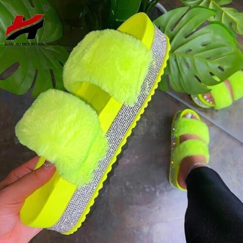 NAN JIU MOUNTAIN 2020 Womens Summer Outdoor Slippers Solid Color Flat Sandals Plush Fashion Casual Shoes Comfortable Plus Size