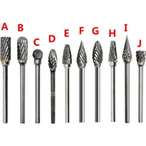 10 Pcs Tungsten Steel Grinding Head Tungsten Carbide Burrs Sets Carbide Rotary Tool Mini Diamond Burs Material Accessories
