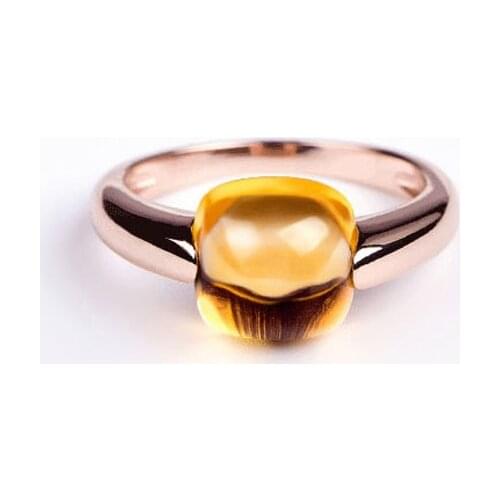 2021 New Elegant Water Droplets Candy Style Phalanx Ring 8 Colors Natural Crystal Gemstones Rings Women Jewelry