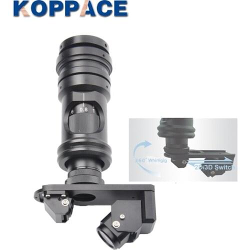 KOPPACE 7X-150X 3D Industrial Microscope Lens 2D/3D Freely Switch Continuous Zoom Lens C-Mount Electron Microscope Lens