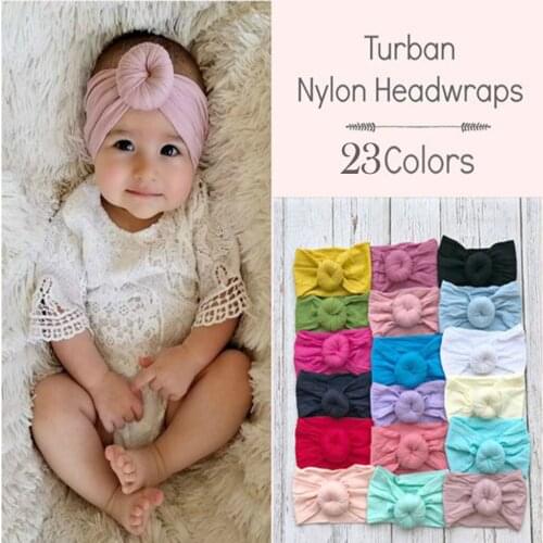 15 Pcs/lot Wholesale New Baby Headdress Nylon Wide Hair Ornament Soft Ball Baby Hair Accessories Baby Headband