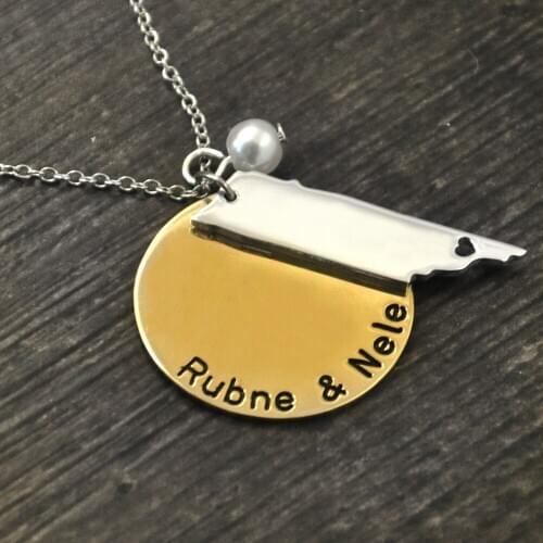 Tennessee Necklace,ANY City State Necklace,Personalized state Necklace,State Jewelry,coordinate pendant,Latitude and longitud