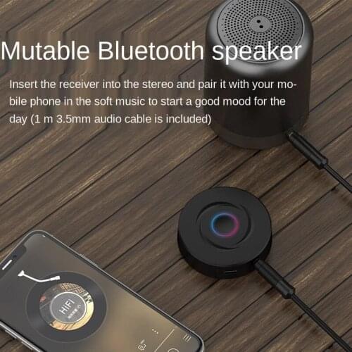 Portable 2-in-1 Bluetooth-compatible 5.0 Receiving Transmitter 3.5mm AUX Stereo Audio Round Wireless Adapter Portable Audio